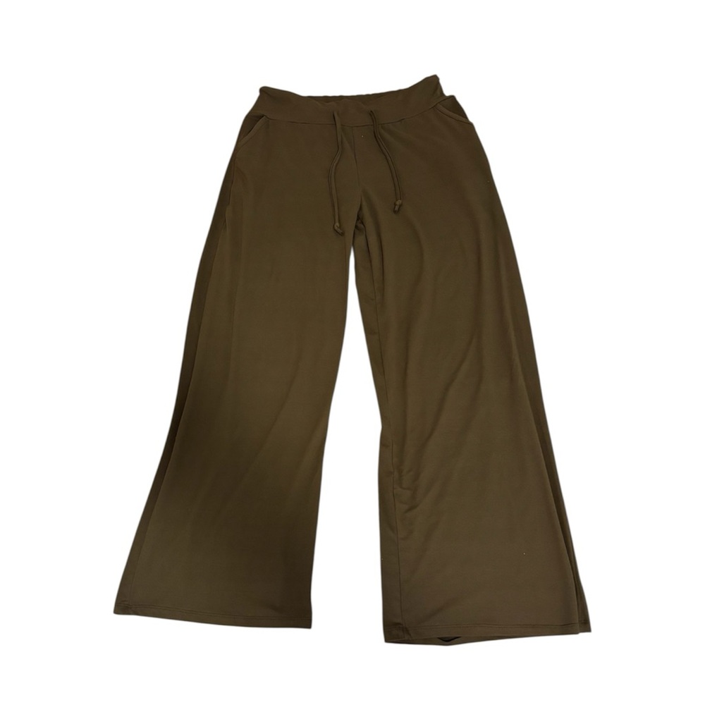 Brown Wide Leg Poly/Spandex blend Pants